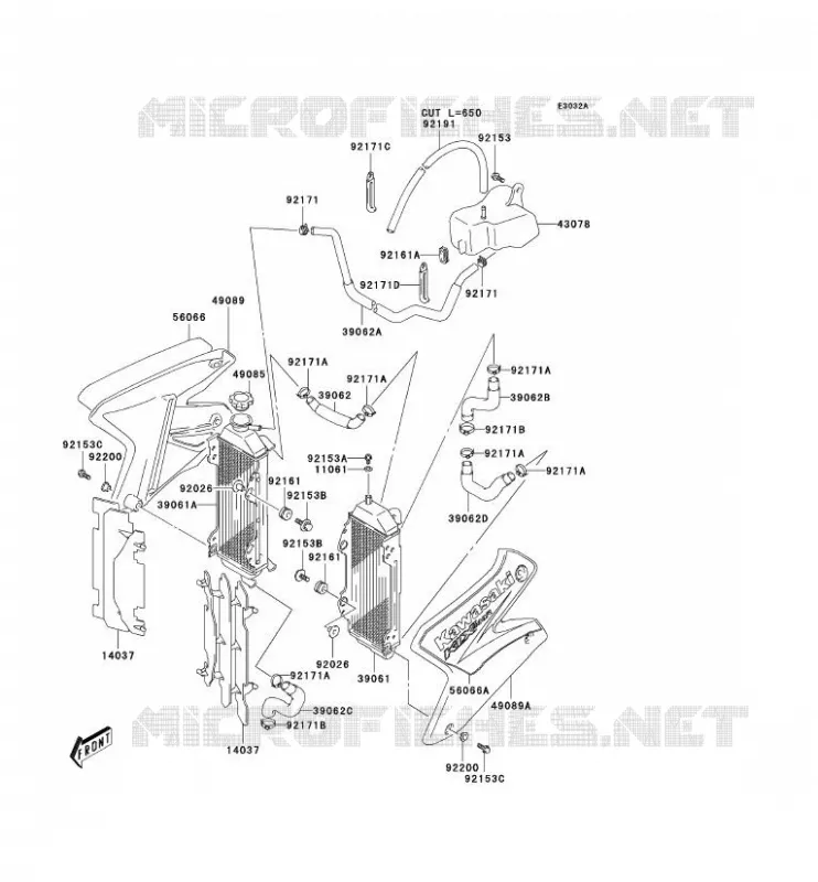 RADIATOR Kawasaki TOUT-TERRAIN 400 2004 KLX400R  KLX400-B2