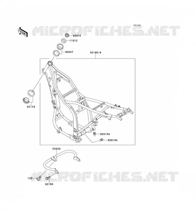 CHASSIS Kawasaki TOUT-TERRAIN 650 1994 KLX650R  KLX650-A2