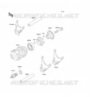 GEAR CHANGE DRUM   SHIFT FORKS voor Kawasaki KLX650 1993