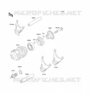 GEAR CHANGE DRUM   SHIFT FORKS voor Kawasaki KLX650 1993