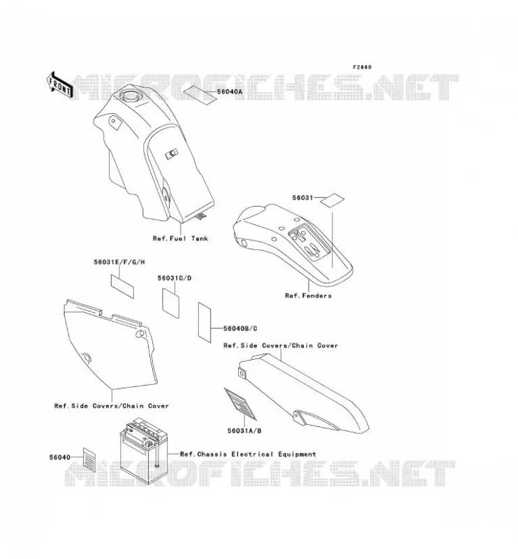 LABELS Kawasaki TOUT-TERRAIN 650 1993 KLX650  KLX650-C1