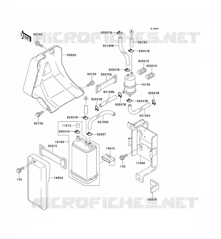 FUEL EVAPORATION SYSTEM Kawasaki TOUT-TERRAIN 650 1994 KLX650  KLX650-C2