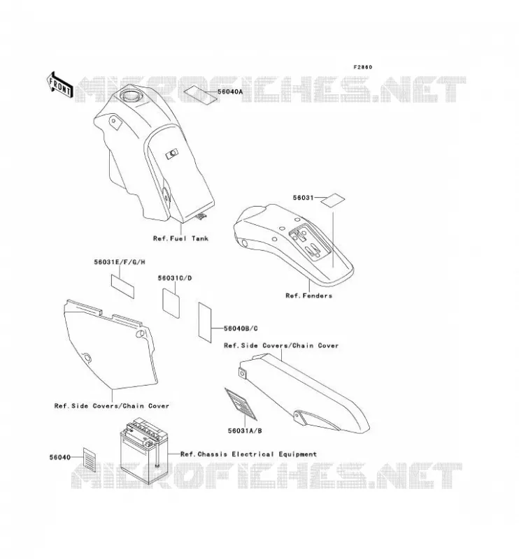 LABELS Kawasaki TOUT-TERRAIN 650 1995 KLX650  KLX650-C3