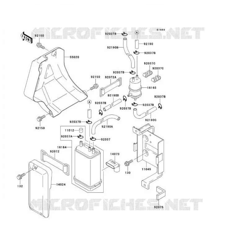 FUEL EVAPORATION SYSTEM Kawasaki TOUT-TERRAIN 650 1996 KLX650  KLX650-C4
