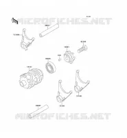 GEAR CHANGE DRUM   SHIFT FORKS voor Kawasaki KLX650 1996