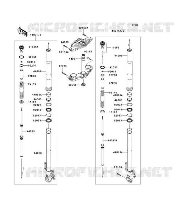 FRONT FORK Kawasaki MOTOS 1000 2012 VERSYS 1000  KLZ1000ACF