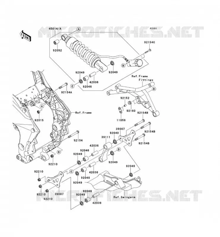 SUSPENSION - SHOCK ABSORBER Kawasaki MOTOS 1000 2012 VERSYS 1000  KLZ1000ACF