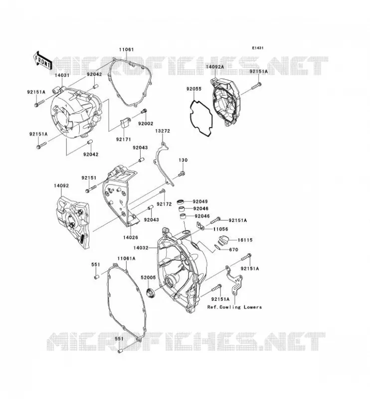 ENGINE COVERS Kawasaki MOTOS 1000 2012 VERSYS 1000  KLZ1000ACF