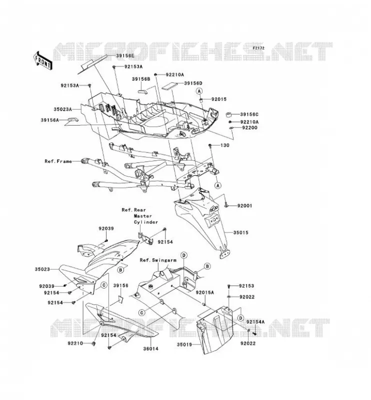 REAR FENDER Kawasaki MOTOS 1000 2012 VERSYS 1000  KLZ1000ACF
