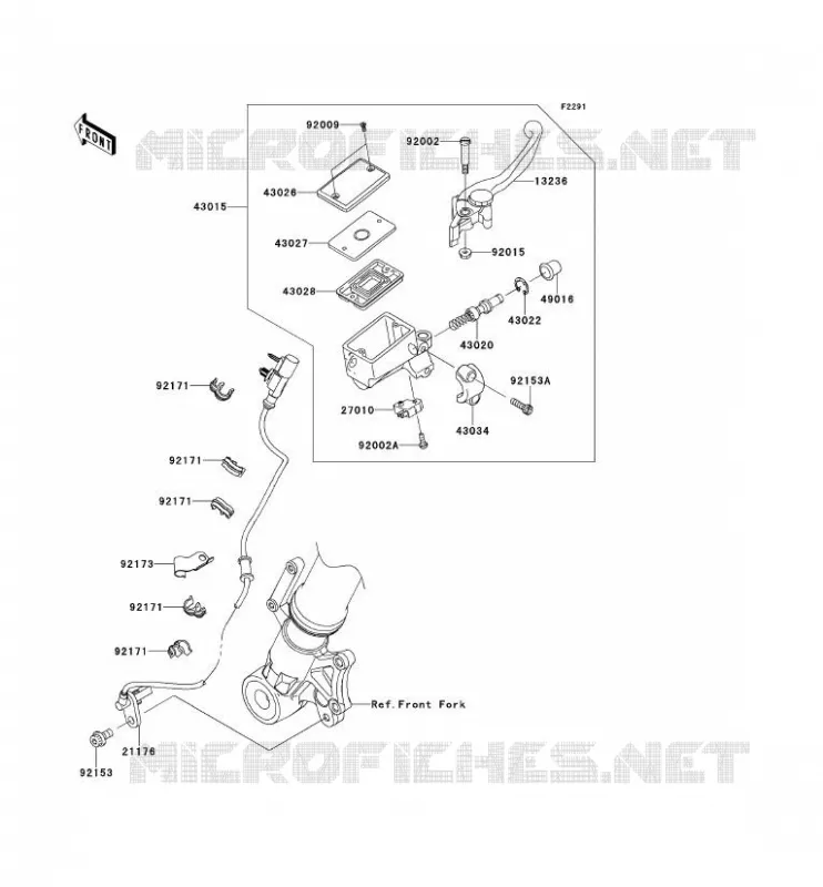 FRONT MASTER CYLINDER Kawasaki MOTOS 1000 2013 VERSYS 1000  KLZ1000ADF