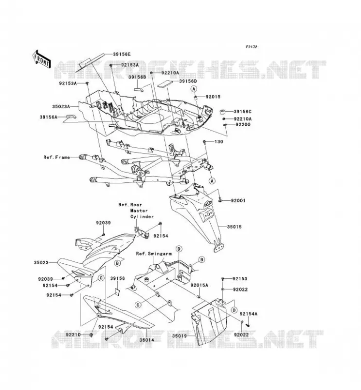 REAR FENDER Kawasaki MOTOS 1000 2013 VERSYS 1000  KLZ1000ADF