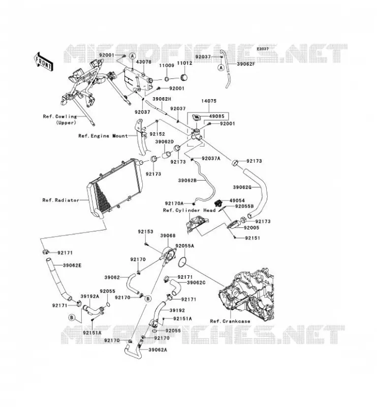 WATER PIPE Kawasaki MOTOS 1000 2013 VERSYS 1000  KLZ1000ADF