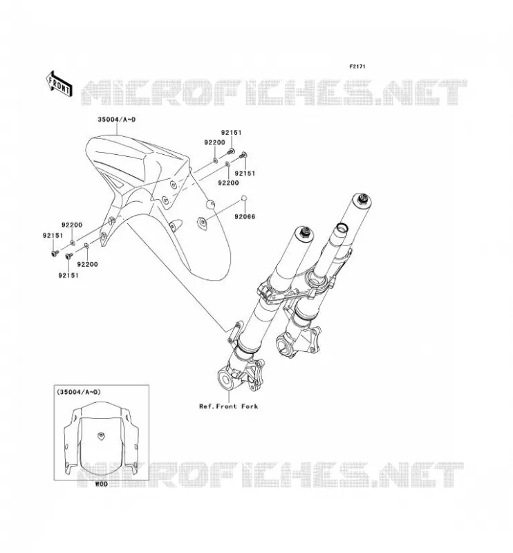 FRONT FENDER Kawasaki MOTOS 1000 2013 VERSYS 1000  KLZ1000ADF