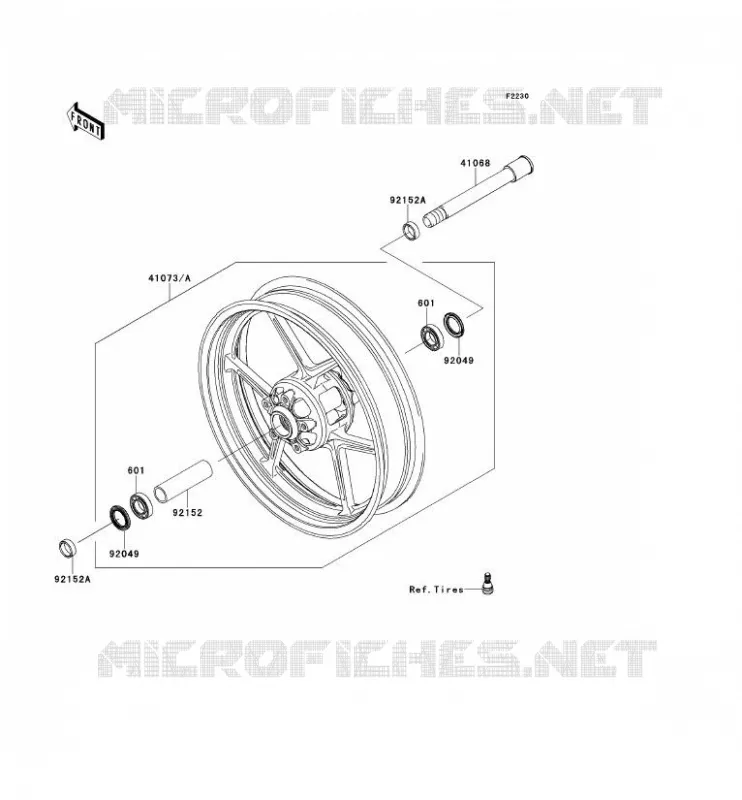 FRONT HUB Kawasaki MOTOS 1000 2013 VERSYS 1000  KLZ1000ADF
