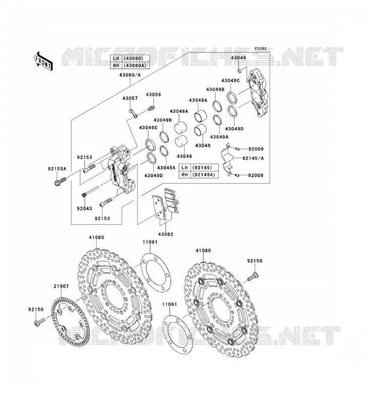 FRONT BRAKE Kawasaki MOTOS 1000 2013 VERSYS 1000  KLZ1000ADF
