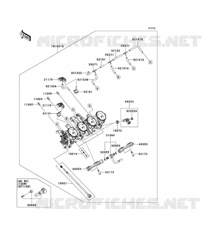 CARBURETOR Kawasaki MOTOS 1000 2014 VERSYS 1000  KLZ1000AEF