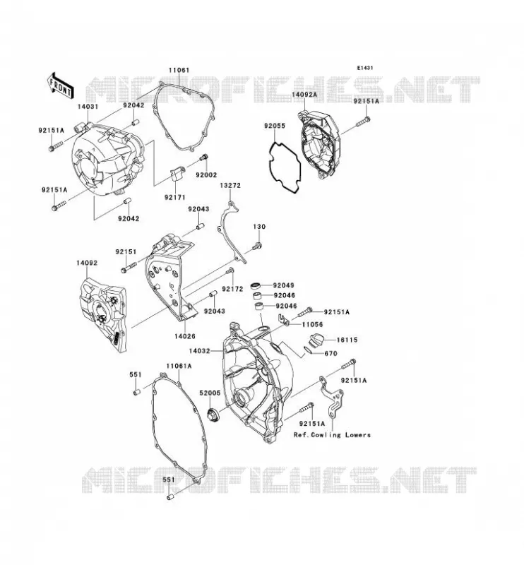 ENGINE COVERS Kawasaki MOTOS 1000 2014 VERSYS 1000  KLZ1000AEF