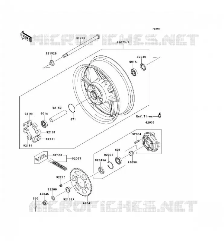 REAR HUB Kawasaki MOTOS 1000 2014 VERSYS 1000  KLZ1000AEF