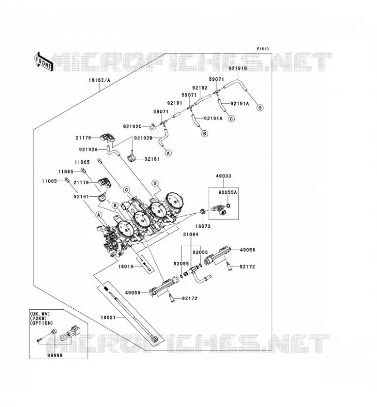 CARBURETOR Kawasaki MOTOS 1000 2014 VERSYS 1000  KLZ1000AEF