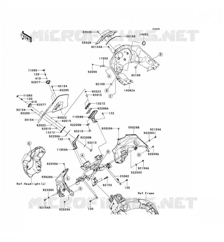 COWLING(SUPERIEUR) Kawasaki MOTOS 1000 2014 VERSYS 1000  KLZ1000AEF