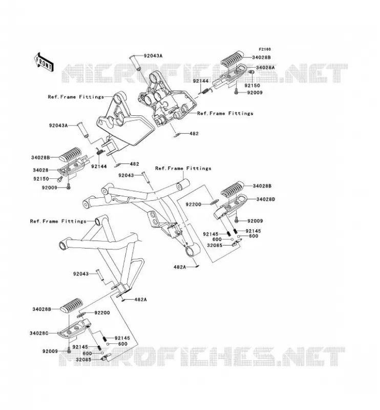 FOOTREST Kawasaki MOTOS 1000 2014 VERSYS 1000  KLZ1000AEF