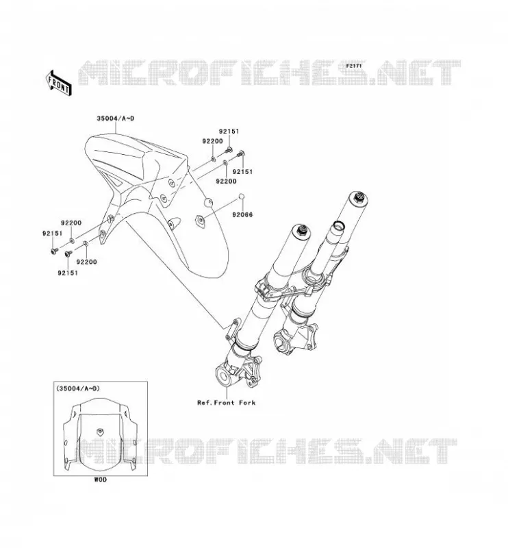 FRONT FENDER Kawasaki MOTOS 1000 2014 VERSYS 1000  KLZ1000AEF