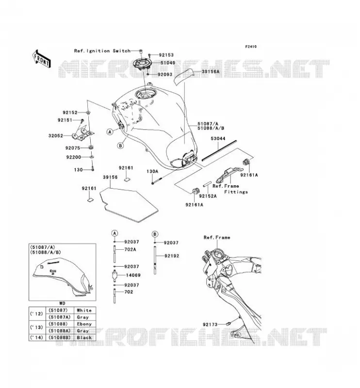 FUEL TANK Kawasaki MOTOS 1000 2014 VERSYS 1000  KLZ1000AEF