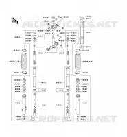 FRONT FORK voor Kawasaki KMX125 2000