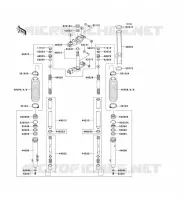 FRONT FORK voor Kawasaki KMX125 2000