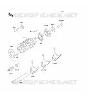GEAR CHANGE DRUM   SHIFT FORKS voor Kawasaki KMX125 2000