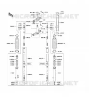 FRONT FORK voor Kawasaki KMX125 2001