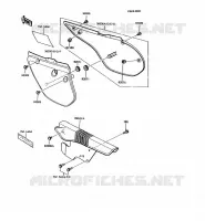 SIDE COVERS   CHAIN COVER voor Kawasaki KMX125 1992