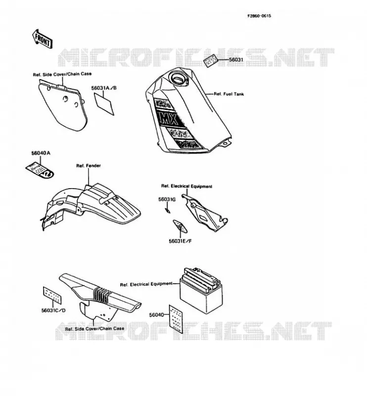 LABELS Kawasaki MOTOS 200 1989 KMX200  KMX200-A3A