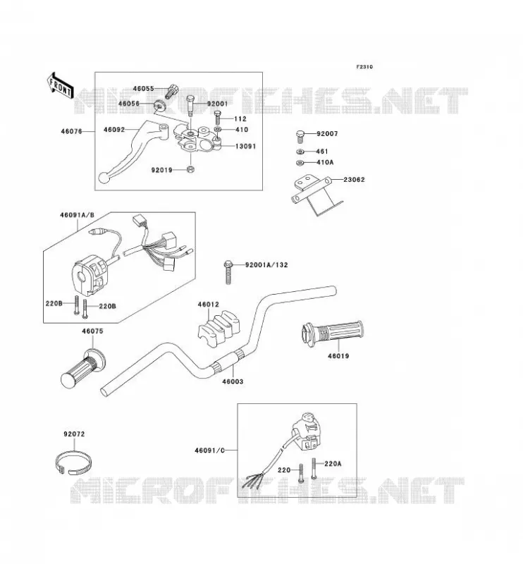 HANDLEBAR Kawasaki MOTOS 1000 2002 KZ1000 POLICE  KZ1000-P21
