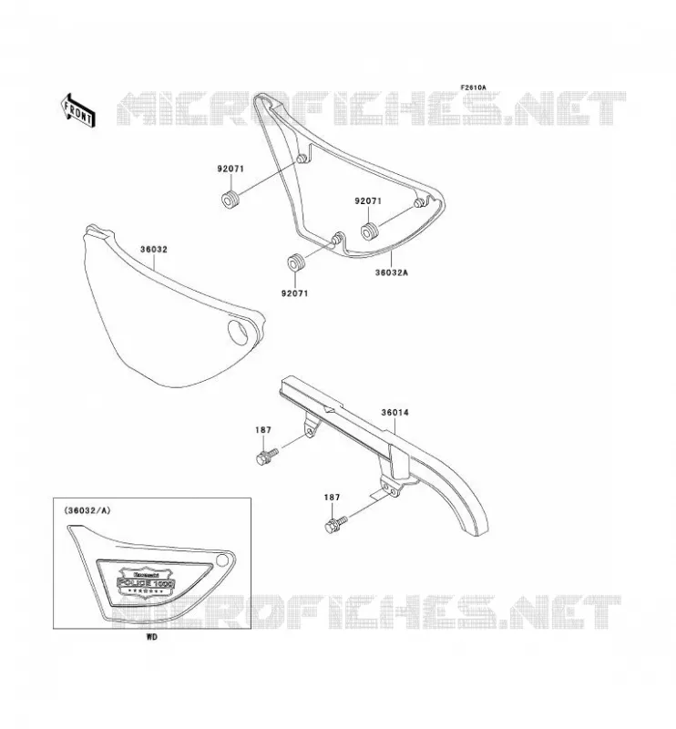 SIDE COVERS - CHAIN COVER Kawasaki MOTOS 1000 2002 KZ1000 POLICE  KZ1000-P21