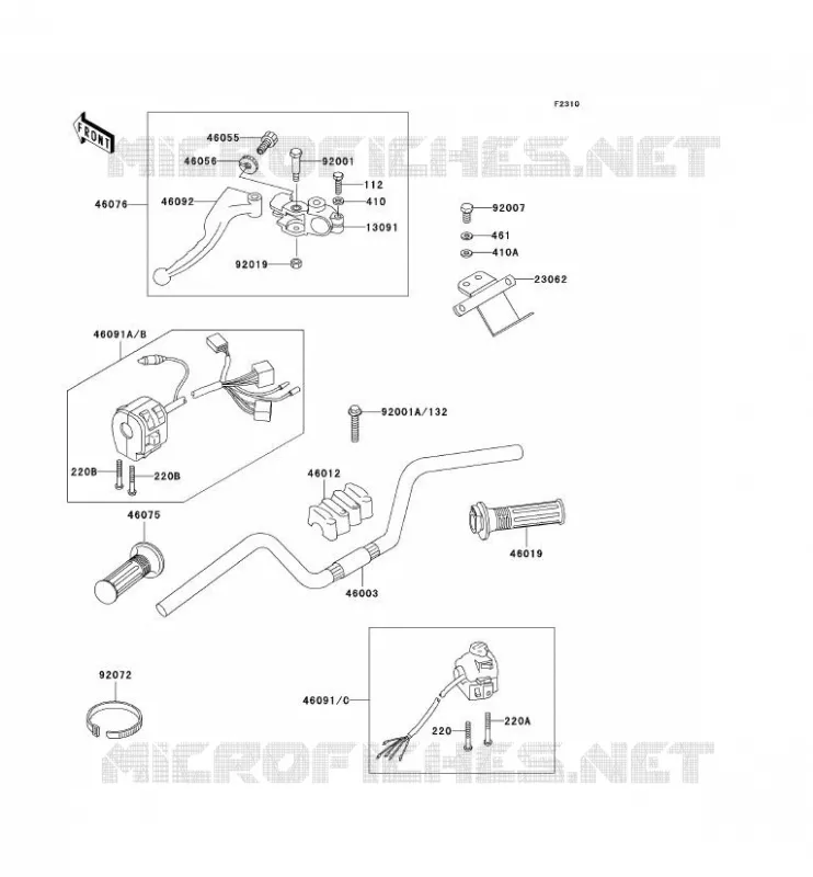 HANDLEBAR Kawasaki MOTOS 1000 2003 KZ1000 POLICE  KZ1000-P22