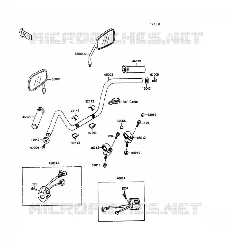 HANDLEBAR Kawasaki MOTOS 1500 1995 VN-15  VN1500-A9