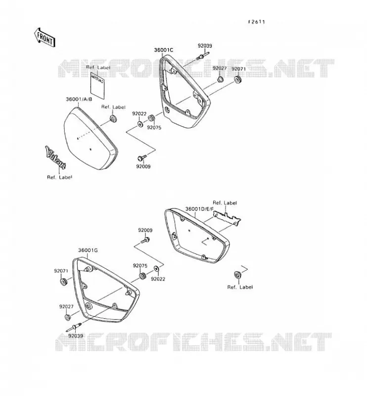 SIDE COWLING Kawasaki MOTOS 1500 1995 VN-15  VN1500-A9