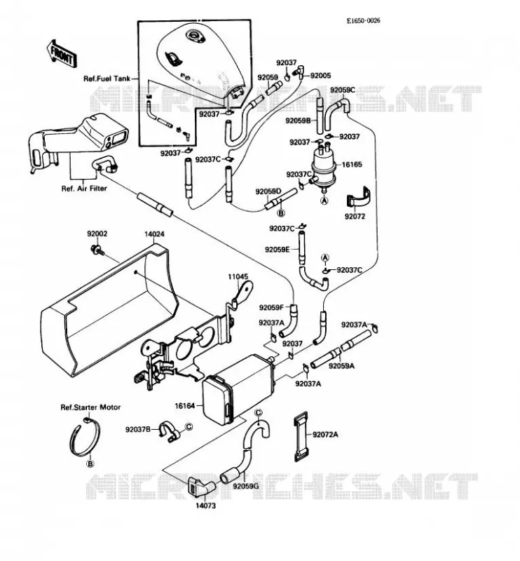 FUEL EVAPORATION SYSTEM Kawasaki MOTOS 1500 1987 VN-15SE  VN1500-B1
