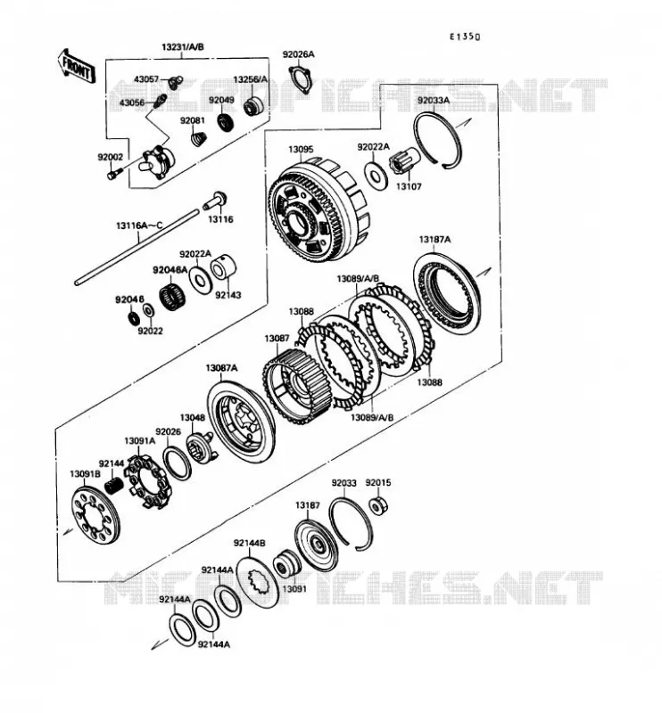 CLUTCH Kawasaki MOTOS 1500 1987 VN-15SE  VN1500-B1