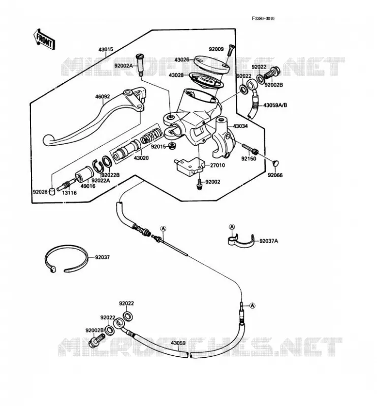 CLUTCH MASTER CYLINDER Kawasaki MOTOS 1500 1987 VN-15SE  VN1500-B1