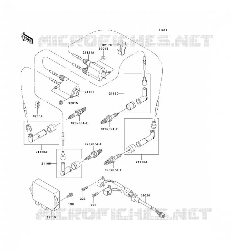 IGNITION SYSTEM Kawasaki MOTOS 1500 1996 VN1500 CLASSIC  VN1500-D1