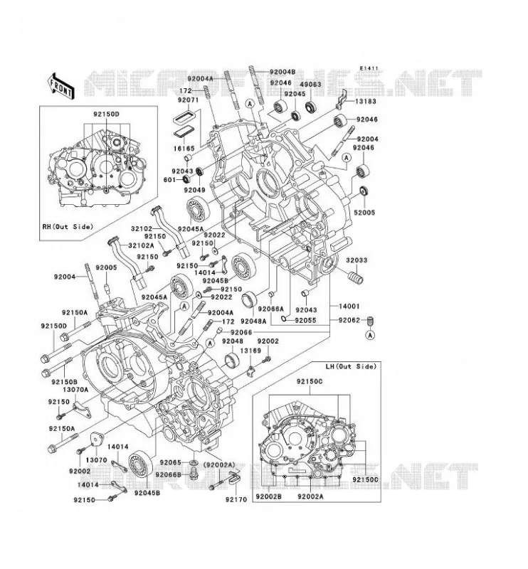 CRANKCASE(S) Kawasaki MOTOS 1500 1997 VN1500 CLASSIC  VN1500-D2