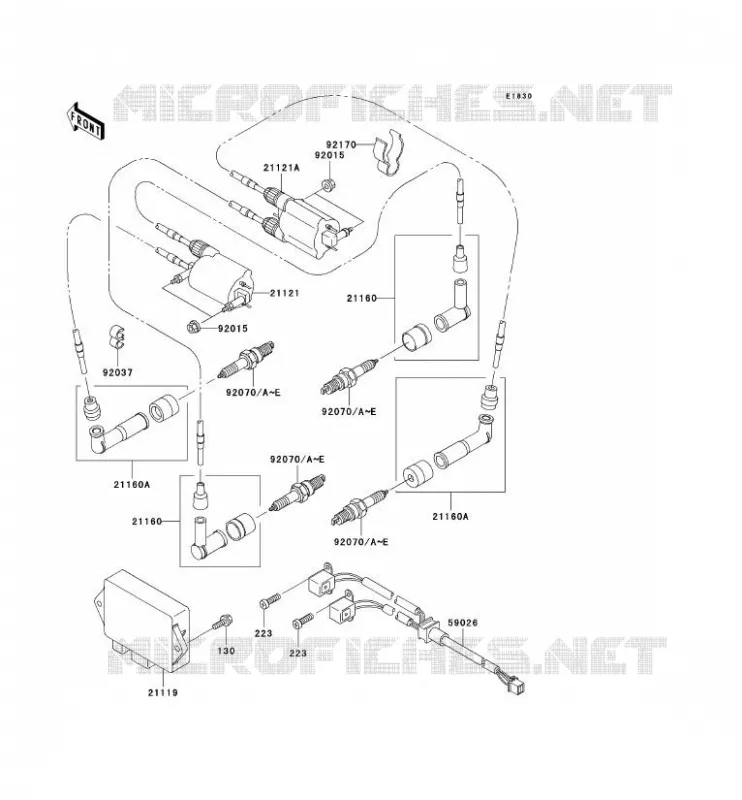 IGNITION SYSTEM Kawasaki MOTOS 1500 1997 VN1500 CLASSIC  VN1500-D2