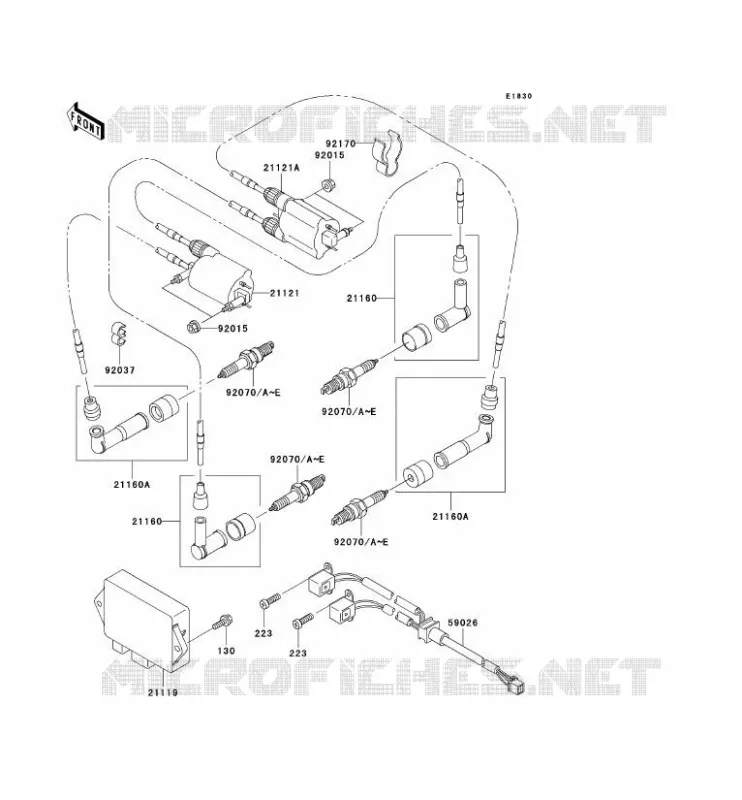 IGNITION SYSTEM Kawasaki MOTOS 1500 1997 VN1500 CLASSIC  VN1500-D2
