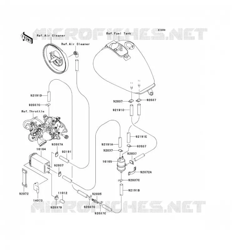FUEL EVAPORATION SYSTEM Kawasaki MOTOS 1500 1999 VN1500 DRIFTER  VN1500-J1