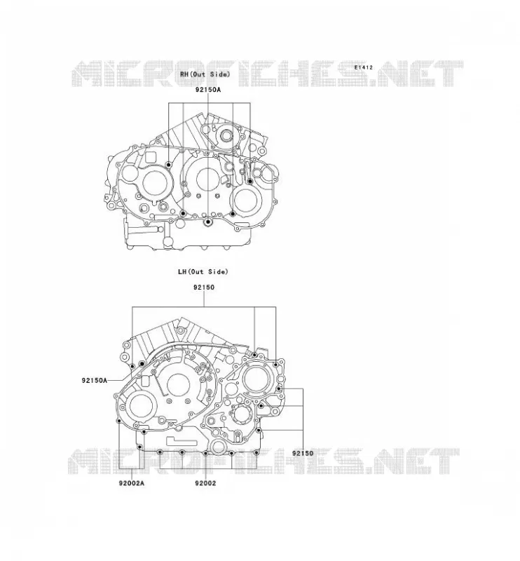 CRANKCASE BOLT Kawasaki MOTOS 1500 2000 VN1500 DRIFTER  VN1500-J2