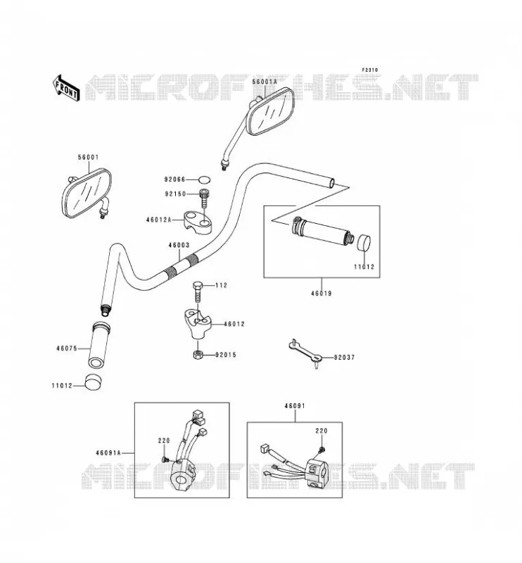 HANDLEBAR Kawasaki MOTOS 1500 2000 VN1500 CLASSIC TOURER FI  VN1500-L1