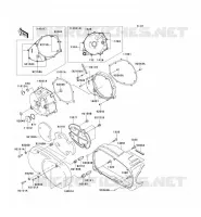 LEFT ENGINE COVER voor Kawasaki VN1500 CLASSIC TOURER FI 2003