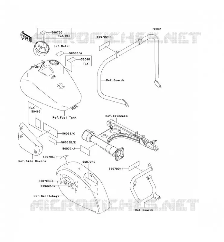 LABELS Kawasaki MOTOS 1500 2003 VN1500 CLASSIC TOURER FI  VN1500-L4